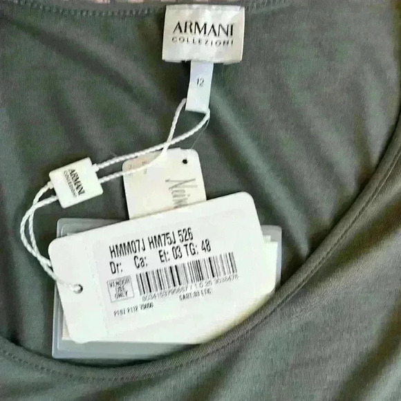 Armani Collezioni T-shirt size 12 gray/green color.  NWT from Neiman Marcus - Picture 7 of 10
